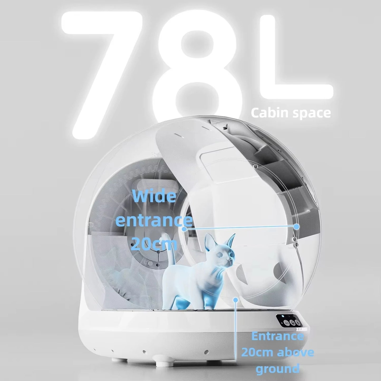 78L Self Cleaning Cat Litter Box Fully Enclosed Automatic Cat Sand Box App Control Extra Large Space Smart Pet Toilet Tray