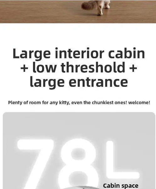 78L Self Cleaning Cat Litter Box Fully Enclosed Automatic Cat Sand Box App Control Extra Large Space Smart Pet Toilet Tray