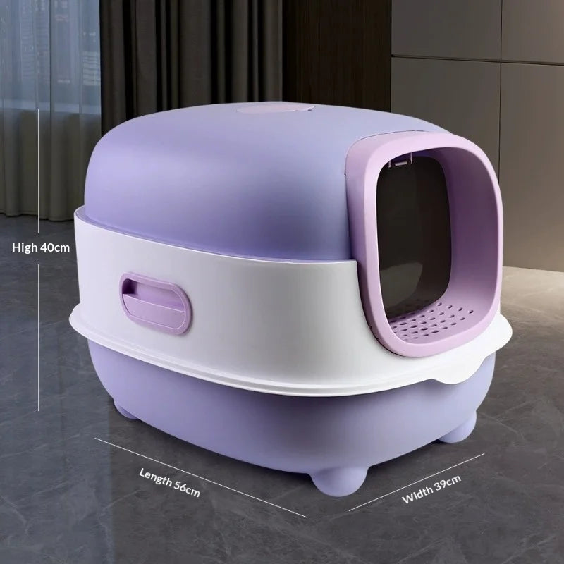 Smart App Controlled Automatic Self Cleaning Cat Litter Box XXL Closed UV Sterilization Deodorizer Covered Toilet Odor Control