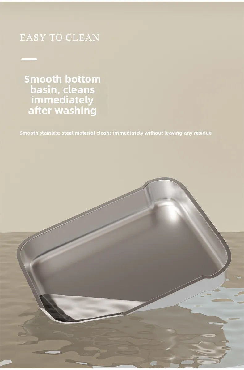 Automatic Self Cleaning Enclosed Cat Litter Box XXL Stainless Steel Drawer Anti Splash Odor Control Antibacterial Easy Clean