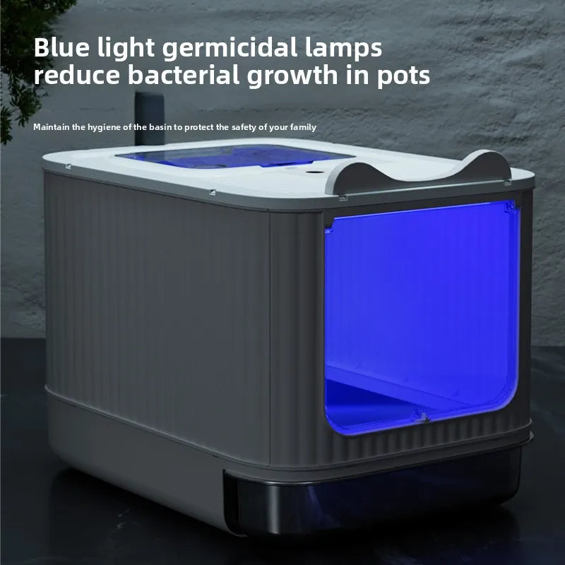 Automatic Self Cleaning Enclosed Cat Litter Box XXL Stainless Steel Drawer Anti Splash Odor Control Antibacterial Easy Clean