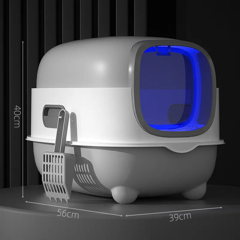 Smart App Controlled Automatic Self Cleaning Cat Litter Box XXL Closed UV Sterilization Deodorizer Covered Toilet Odor Control