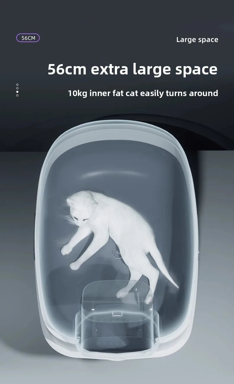 Smart App Controlled Automatic Self Cleaning Cat Litter Box XXL Closed UV Sterilization Deodorizer Covered Toilet Odor Control