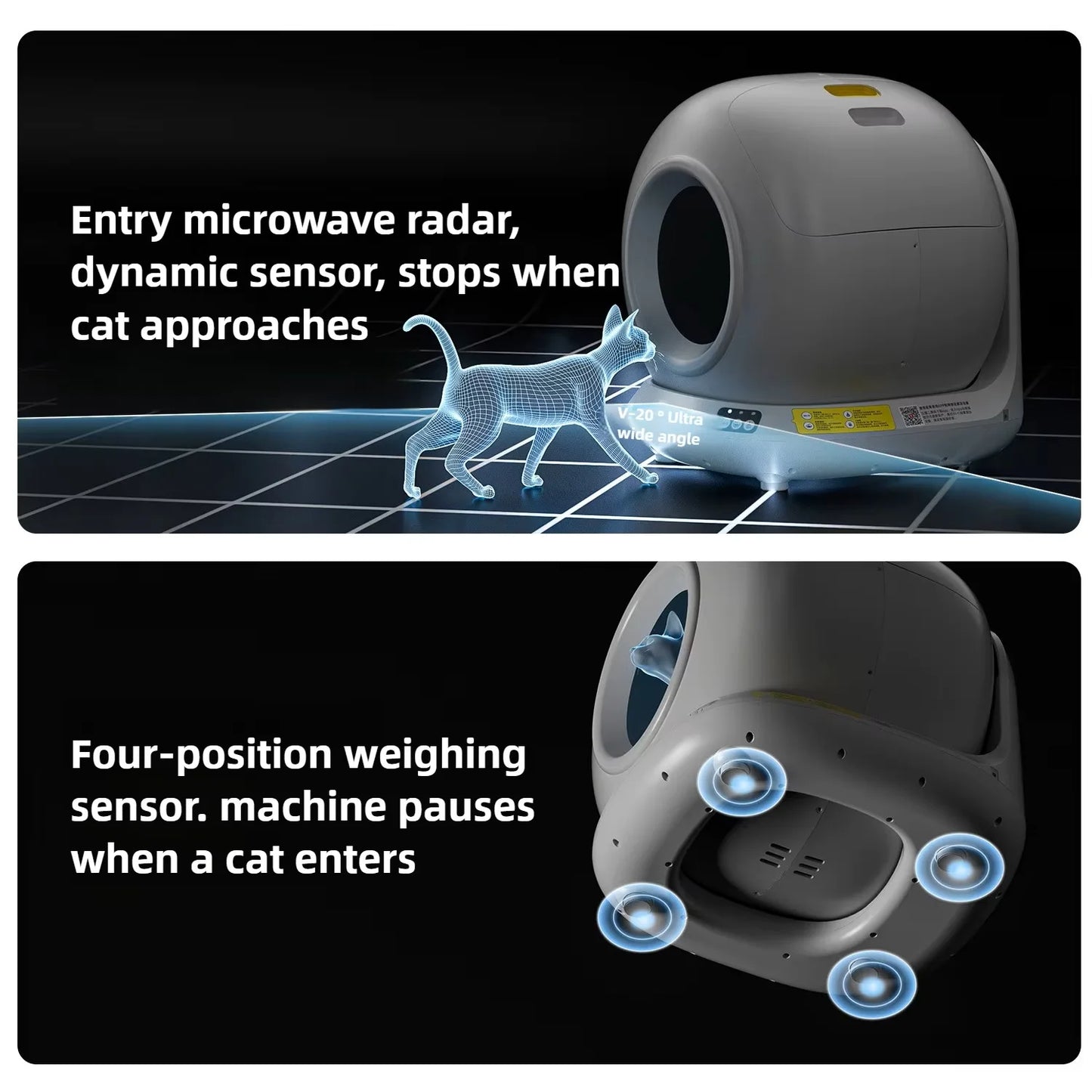 78L Self Cleaning Cat Litter Box Fully Enclosed Automatic Cat Sand Box App Control Extra Large Space Smart Pet Toilet Tray